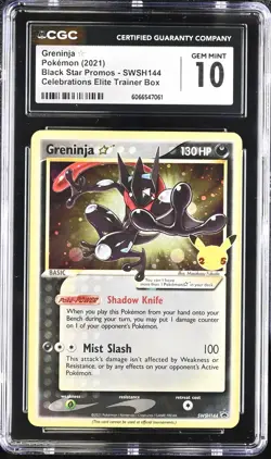 Greninja Star SWSH144 Celebrations Black Star Promo CGC 10 Graded Pokemon Card - Image 1