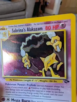 Pokemon Alakazam Card Sabrina's Gym Challenge 16/132 Holo Rare WOTC Original - Image 3