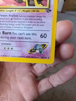 Pokemon Alakazam Card Sabrina's Gym Challenge 16/132 Holo Rare WOTC Original - Image 5