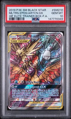 Pokemon TCG Moltres Zapdos Articuno GX SM210 Hidden Fates Promo - PSA 10 - Image 1