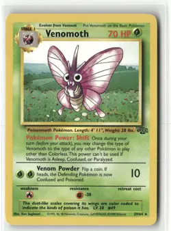 Pokemon Venomoth (29) 29/64 Unlimited Jungle Rare - Image 1