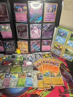 150+ Pokemon Card Lot Multi-Language Holos +2 Top Loaders +5 Stickers NO Binder - Image 3