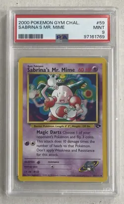 Pokemon Gym Challenge Sabrina's Mr. Mime #59 1st Edition Uncommon [PSA 9] - Image 1