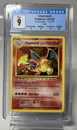 (CGC 9) Pokemon Card - 2016 Charizard 11/108 - XY Evolutions Base Set Reprint - Image 1