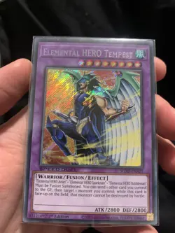 YUGIOH Secret Rare Elemental Hero Tempest SGX2-ENA21 1st Edition - Image 1