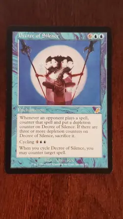 Decree of Silence Scourge EX/LP #32 MTG Magic the Gathering Rare Blue - Image 1
