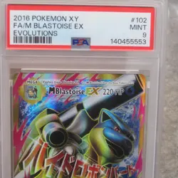 Pokemon M Blastoise EX Full Art 102/108 XY Evolutions #102 Mega MINT PSA 9 - Image 2