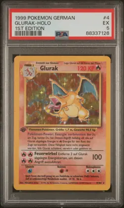 1999 POKEMON GERMAN 1ST ED #4 GLURAK-HOLO PSA 5 - Image 1