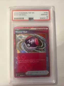 2024 Pokemon SV Temporal Forces TEF en Master Ball #153/162 PSA 10 - Image 1
