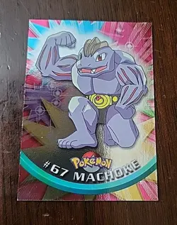 MP! HOLO 1999 Topps Pokemon Series 1 - #67 Machoke Blue Logo - Image 1