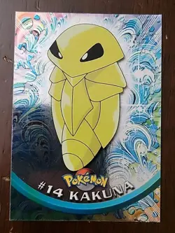 MP! UK Print 🇬🇧 HOLO #14 Kakuna 1999 Topps Pokemon Series 1 Blue Label - Image 1