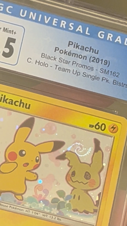 PIKACHU SM162 AMAZING SWIRL Pokemon Promo 2019 Team Up - CGC 7.5 - Image 2