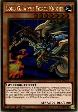 Yugioh Lord Gaia the Fierce Knight MVP1-ENG50 1st Ed Gold Rare NM - Image 1