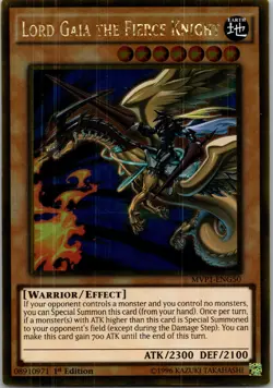 Yugioh Lord Gaia the Fierce Knight MVP1-ENG50 1st Edition Gold Rare NM - Image 1