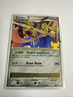 Pokemon Card Zacian Lv. X SWSH135 Celebrations Black Star Promo Holo Rare NM - Image 2