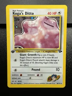 KOGA’S DITTO Pokemon Card - WOTC - 1st Edition - Gym Challenge - 10/132 MP (A) - Image 2