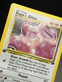 KOGA’S DITTO Pokemon Card - WOTC - 1st Edition - Gym Challenge - 10/132 MP (A) - Image 5