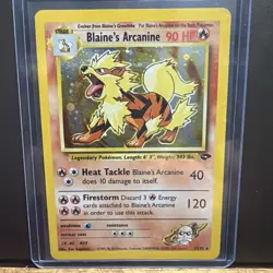 Pokemon TCG Gym Challenge Blaine's Arcanine Holo Rare Card 1/132 NM Vintage - Image 1