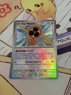 Pokemon TCG Fan Rotom Prismatic Evolutions 085/131 Reverse Holo Master Ball - Image 1