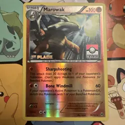Pokemon Marowak 78/162 1st Place League Stamped Promo Breakthrough Reverse - Image 2