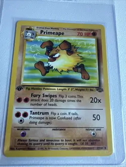 Primeape 1st Edition Jungle Uncommon 43/64 WOTC Vintage Pokemon - Image 1