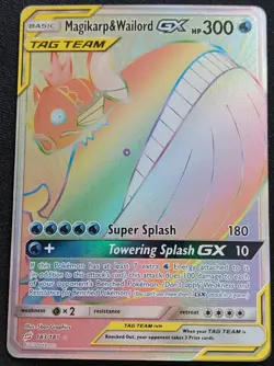 Pokemon Magikarp & Wailord GX Secret 183/181 Team Up Holo NM - Image 1