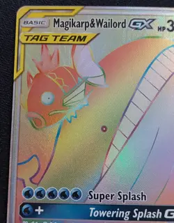 Pokemon Magikarp & Wailord GX Secret 183/181 Team Up Holo NM - Image 2