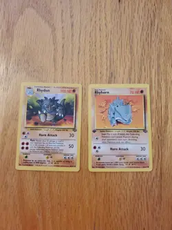 Pokemon Card Rhyhorn Rhydon Jungle Set 1 Is A 1st Edition. - Image 1