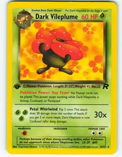 Dark Vileplume - 1st Edition - 30/82 Team Rocket - Pokemon TCG - 2000 - Image 1