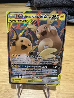 Raichu & Alolan Raichu GX - 54/236 - Unified Minds - English Pokemon Card - Image 1