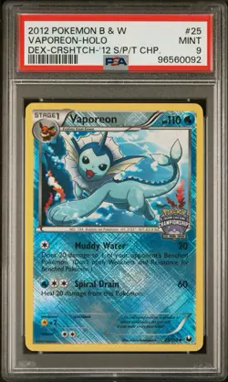 Pokemon Dark Explorers Vaporeon Holo #25 S/P/T Crosshatch Championship PSA 9 - Image 1
