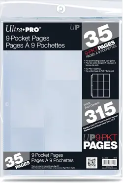 Ultra Pro - 9 Pocket Card Page, 35 Pages of Sleeves for Trading Clear - Image 1