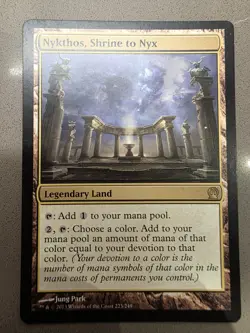 Nykthos, Shrine to Nyx Rare Legendary land Magic the Gathering Card. - Image 1