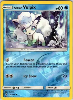 Alolan Vulpix 21/145 SM - Guardians Rising Pokemon LP Reverse Holo - Image 1