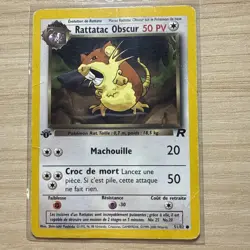 Pokemon Dark Raticate 51/82 1st Edition Team Rocket French DAMAGED WOTC - Image 1