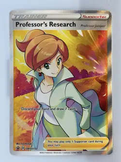 Professor's Research SWSH152 Black Star Promo Full Art Holo Pokemon Card LP - Image 1