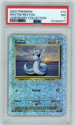 2002 POKEMON LEGENDARY COLLECTION #72 DRATINI-REVERSE FOIL PSA 7 - Image 1