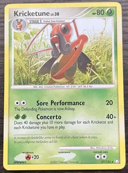 Kricketune 27/123 Pokemon TCG Diamond & Pearl Mysterious Treasures Rare LP - Image 1