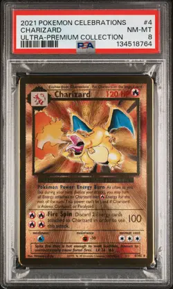 2021 POKEMON CELEBRATIONS ULTRA-PREM COLL #4 CHARIZARD PSA 8 - Image 1