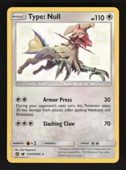Type: Null SV45/SV94 Pokemon Hidden Fates Holo Card - Image 1