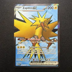 Pokemon Card Zapdos ex 192/165 Ultra Rare Scarlet & Violet 151 Near Mint - Image 1