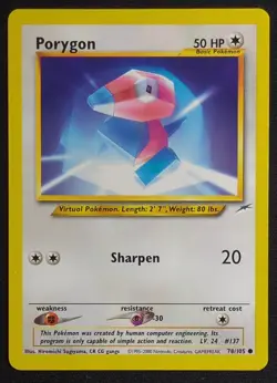 Porygon 78/105 Neo Destiny Pokemon Card - Image 1