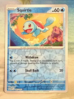 Squirtle Reverse Holo Common SV: Scarlet & Violet 151 007/165 Pokemon TCG NM - Image 1
