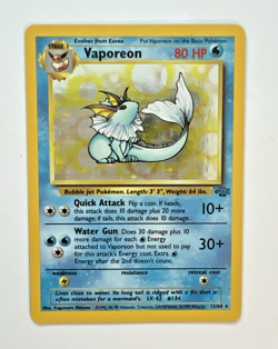Pokemon TCG Vaporeon 12/64 Holo Rare Jungle 1999 Vintage WoTC LP * - Image 1