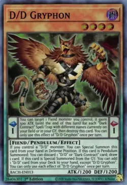 D/D Gryphon - BACH-EN013 - Super Rare 1st Edition YuGiOh TCG Card - Image 1