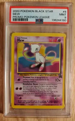 2000 Pokemon TCG - Mew #8 Black Star Promo - Pokemon League - Mint PSA 9 - Image 1