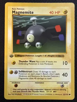 1st Edition Magnemite - Pokemon Base - 53/102 - (Excellent) - Image 1