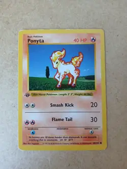 Pokemon TCG Ponyta 60/102 1st Edition Base Set MP Condition - Image 1