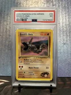 PSA 2000 1ST EDITION Pokemon Gym Heroes, BROCK'S ONIX #69 - Image 1