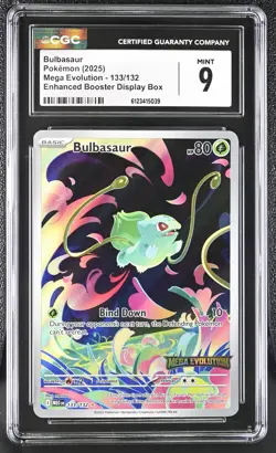 Bulbasaur 133/132 CGC 9 - 2025 Pokemon ME Mega Evolution Base Promo Box Topper - Image 1